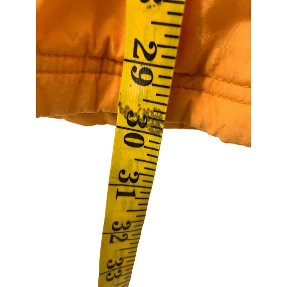 L.L. Bean Neon Orange Vtg 90s Hooded Anorak Quilted Jacket Oversized Size M - Picture 8 of 8